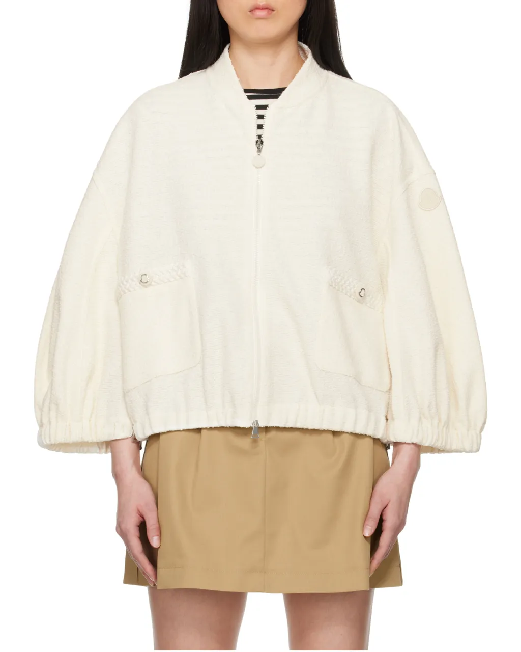 2-In-1 Bouclé Zip-Up Cardigan