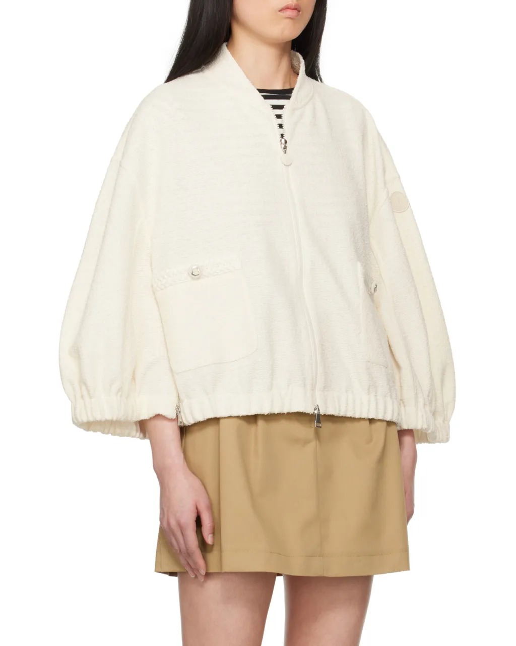 2-In-1 Bouclé Zip-Up Cardigan