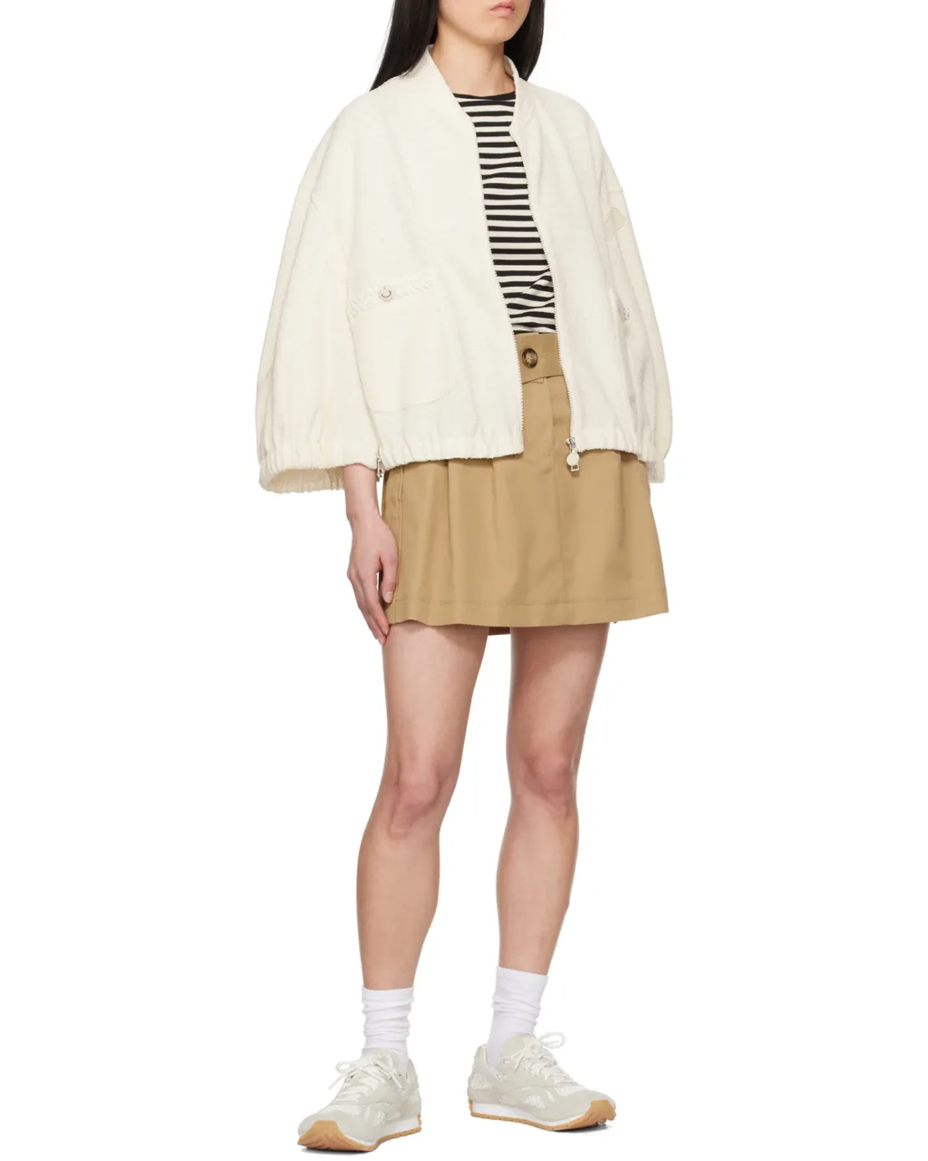 2-In-1 Bouclé Zip-Up Cardigan