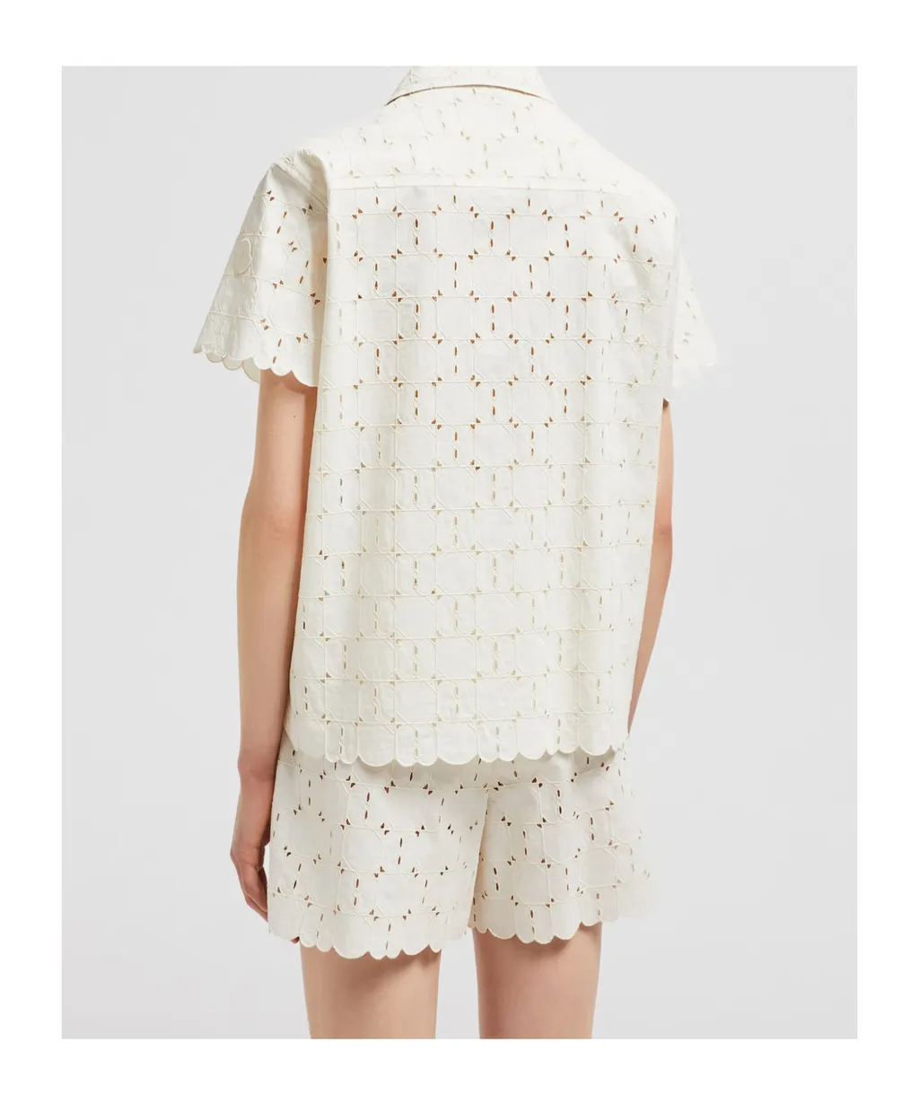 Moncler Broderie Anglaise Short Sleeve Shirt