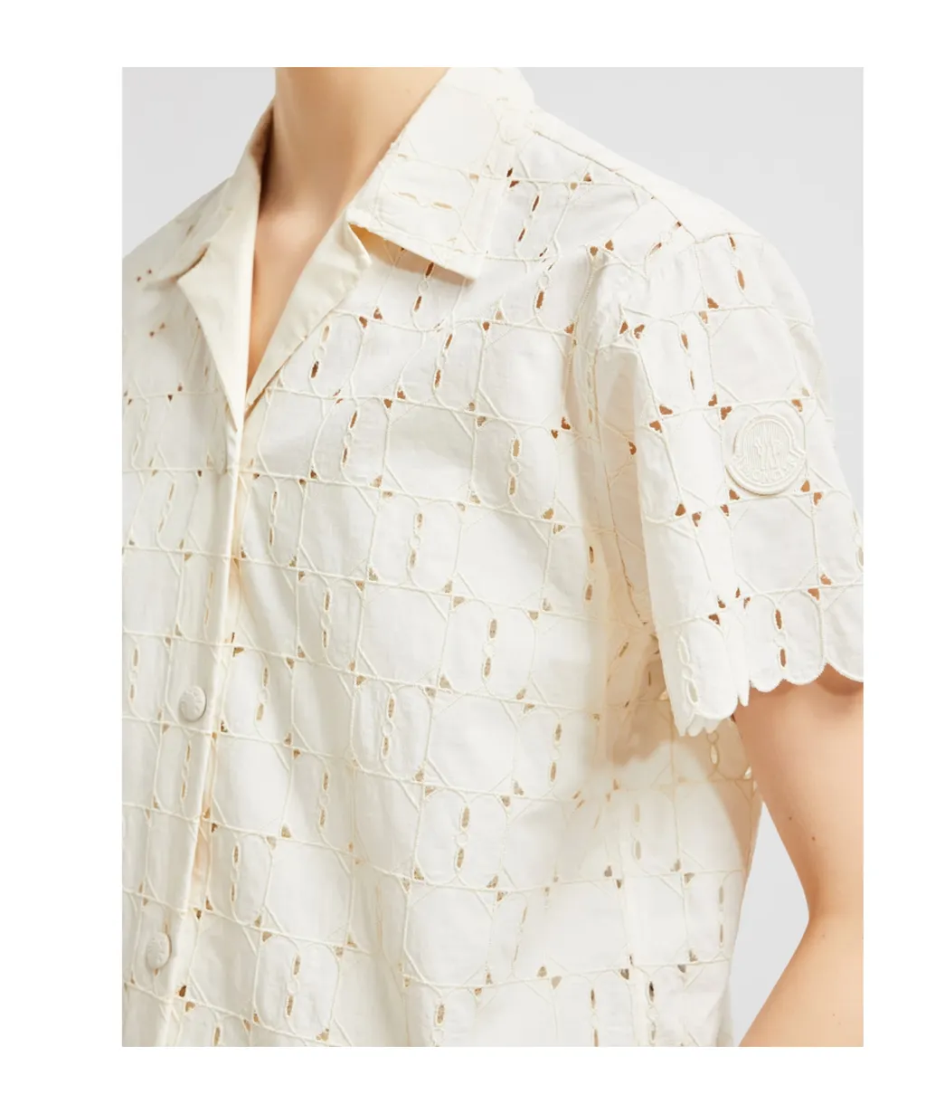 Moncler Broderie Anglaise Short Sleeve Shirt