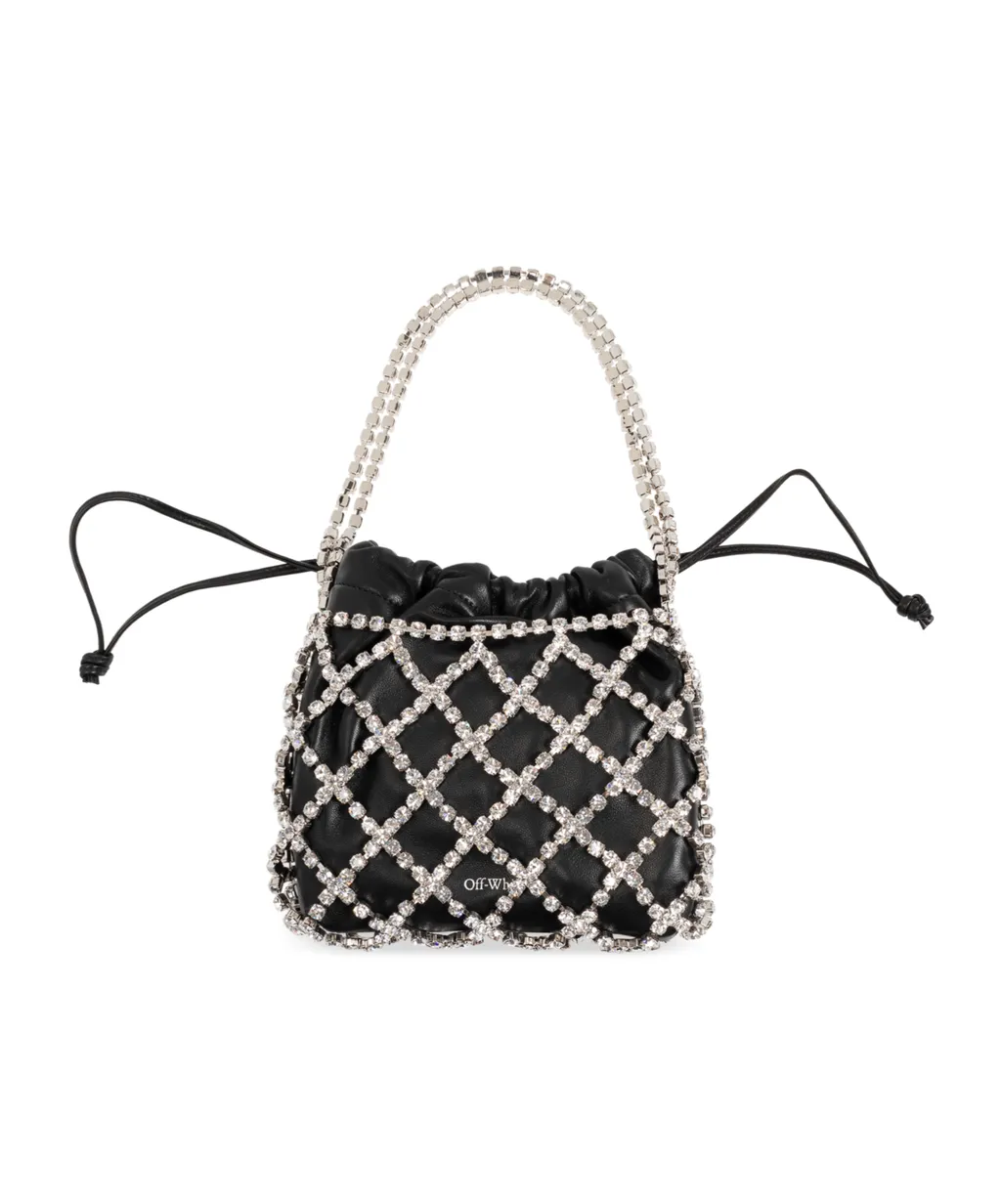 Off-White Embellished Drawstring Tote Bag