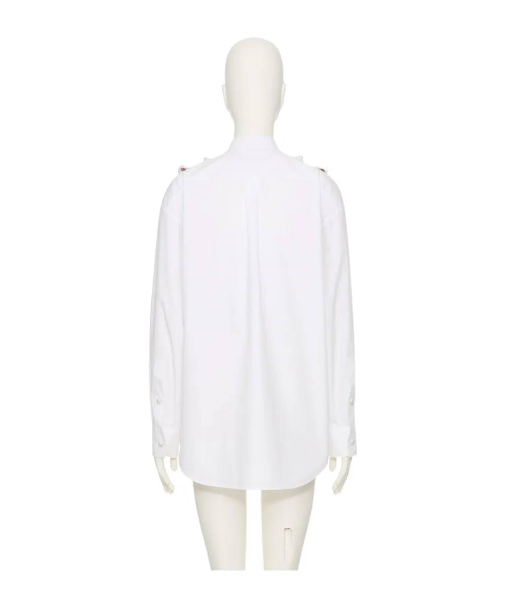 Valentino Floral Patterned Ruffled Shirt