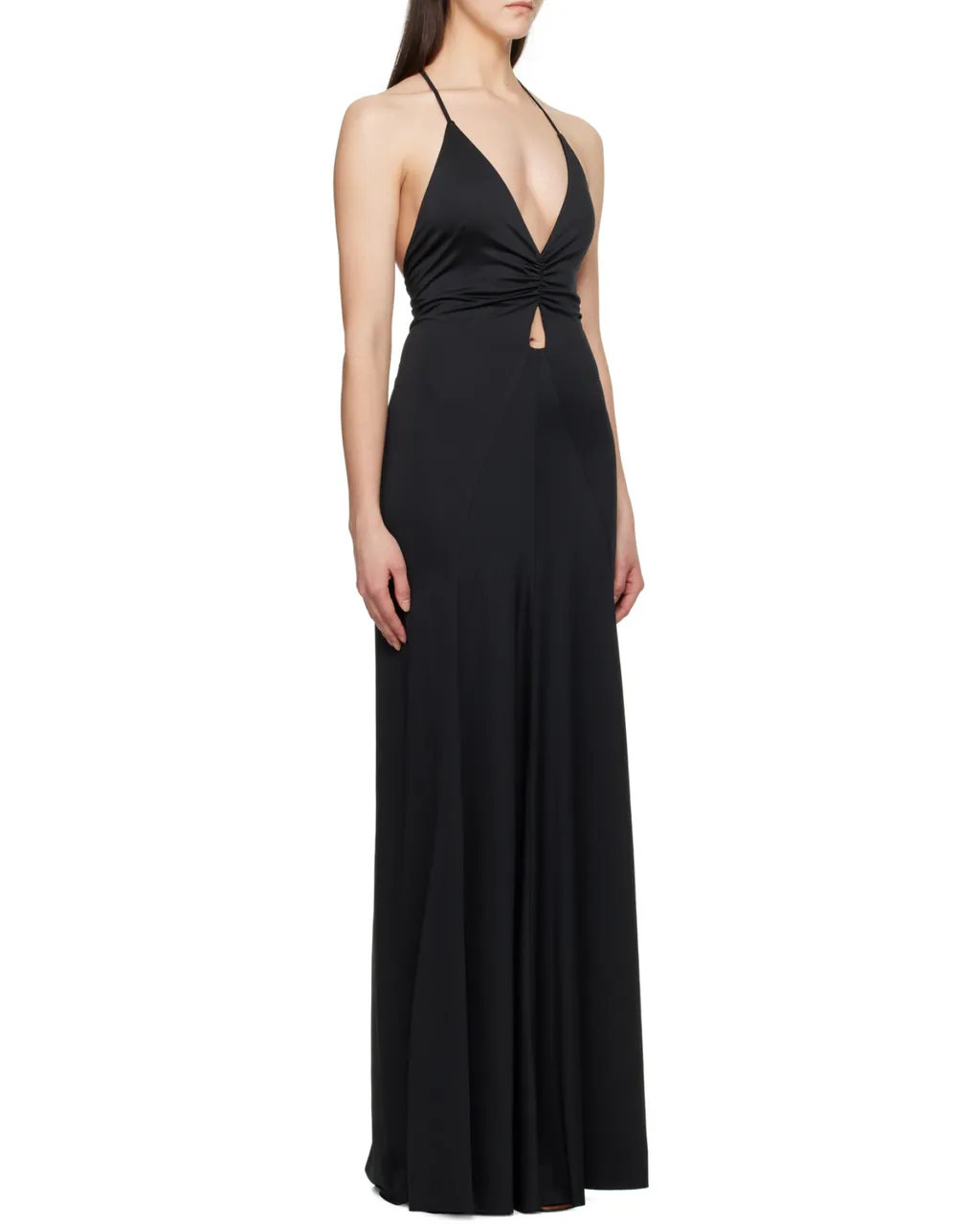 V-Neck Ruched Maxi Dress