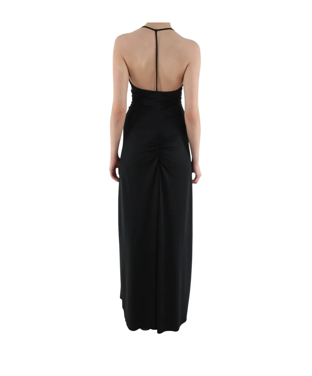 V-Neck Ruched Maxi Dress