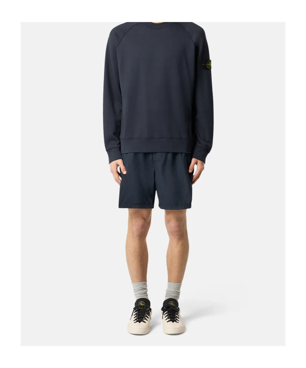Stone Island Logo Patch Mid-Length Swim Trunks