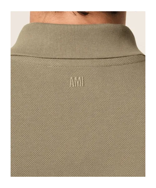 Ami Paris Ami De Coeur Logo Embroidered Polo Shirt