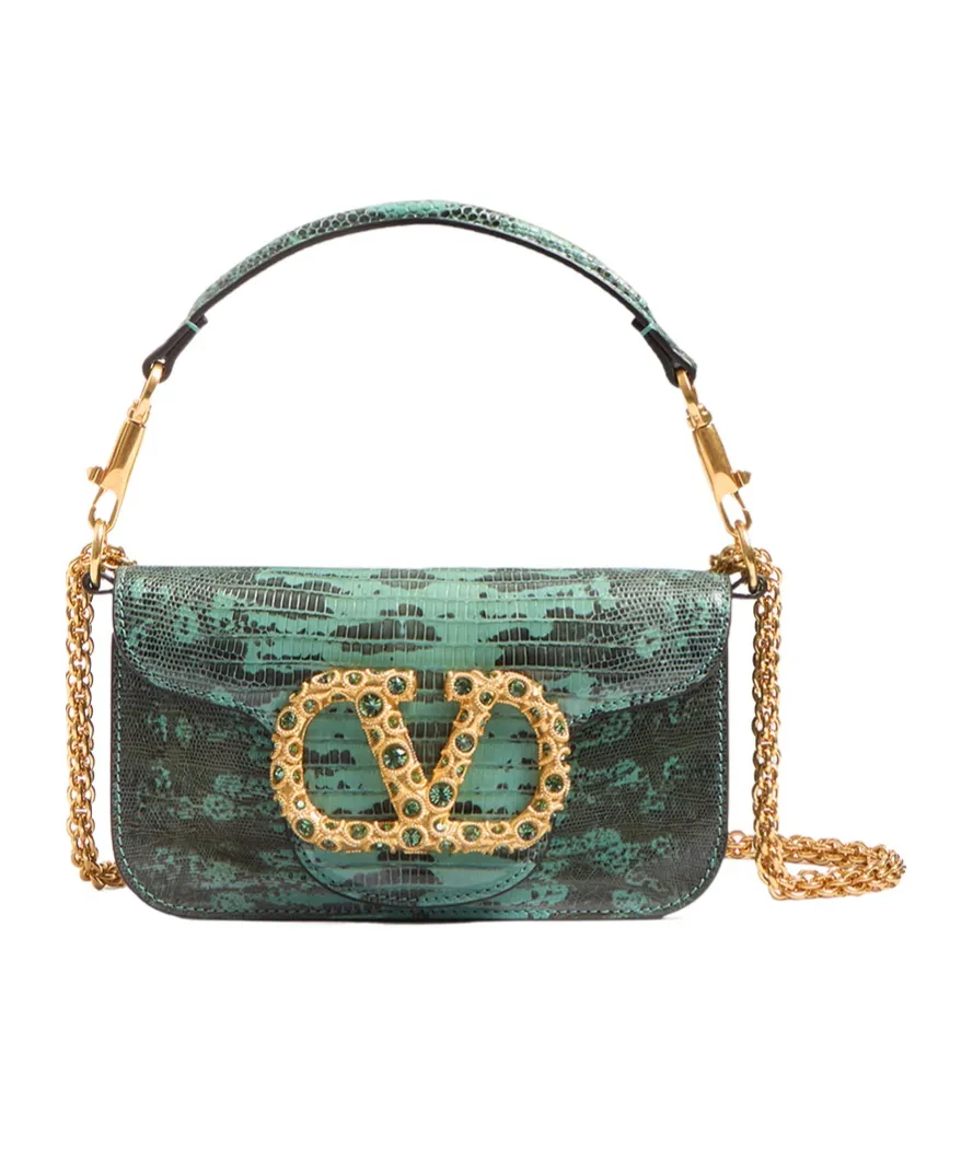 Valentino Locò Foldover Top Small Shoulder Bag