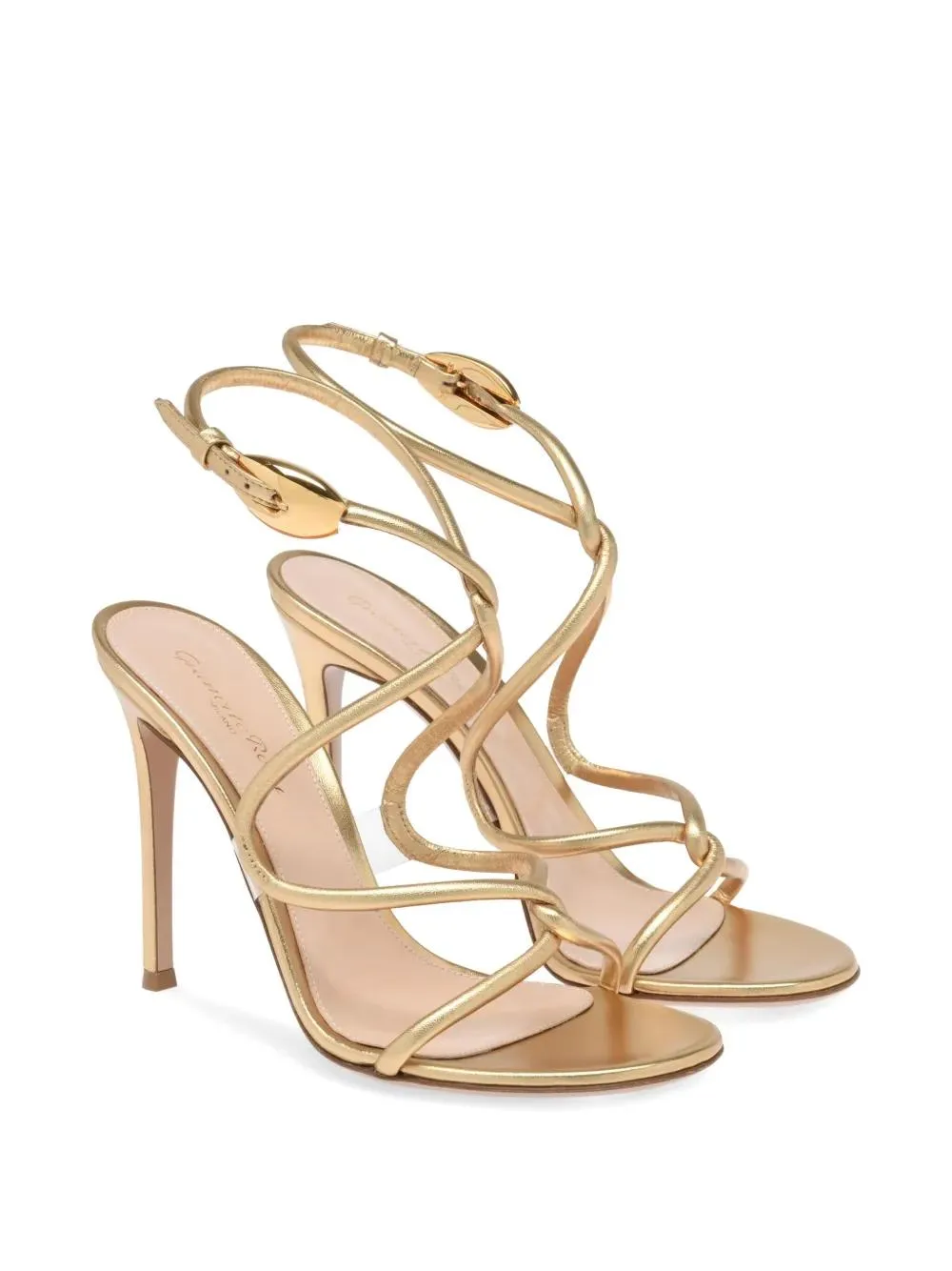 105Mm Strappy Leather Sandals