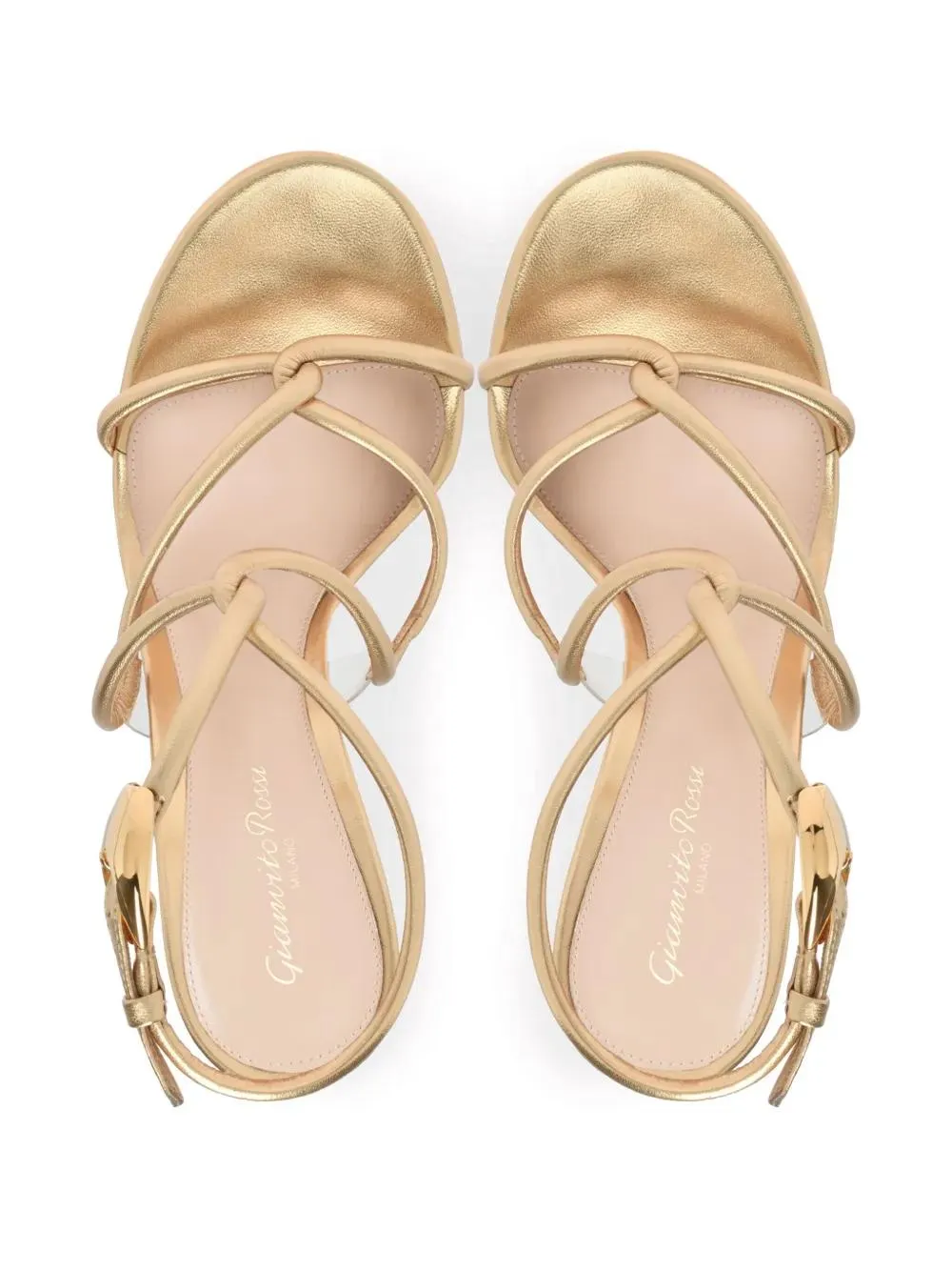 105Mm Strappy Leather Sandals
