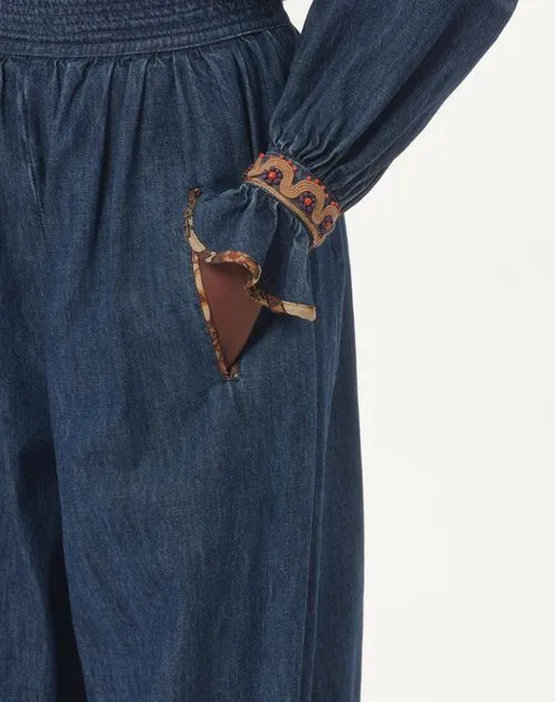 Valentino	Chambray Pleated Jeans