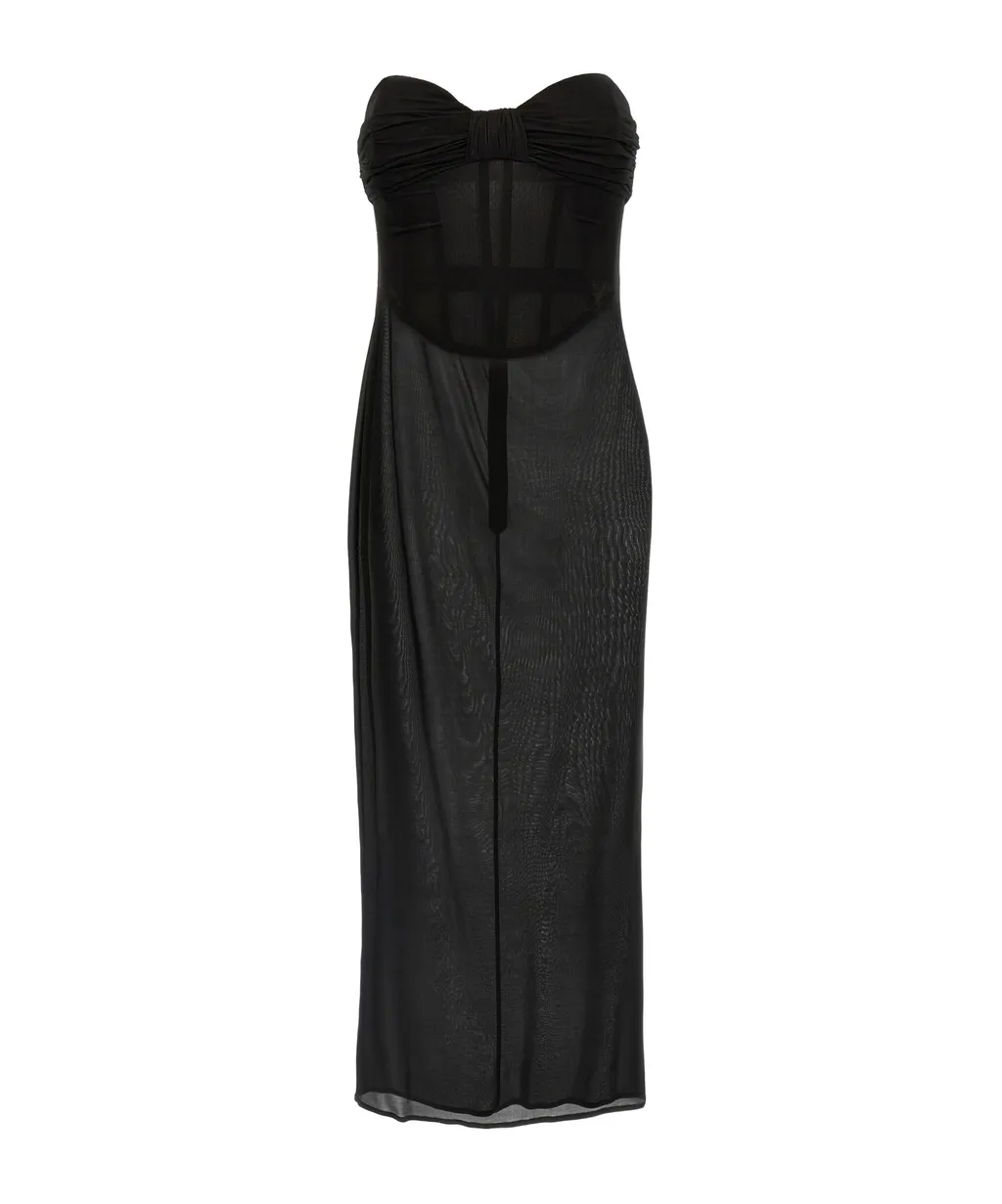 Magda Butrym Strapless Bustier Midi Dress