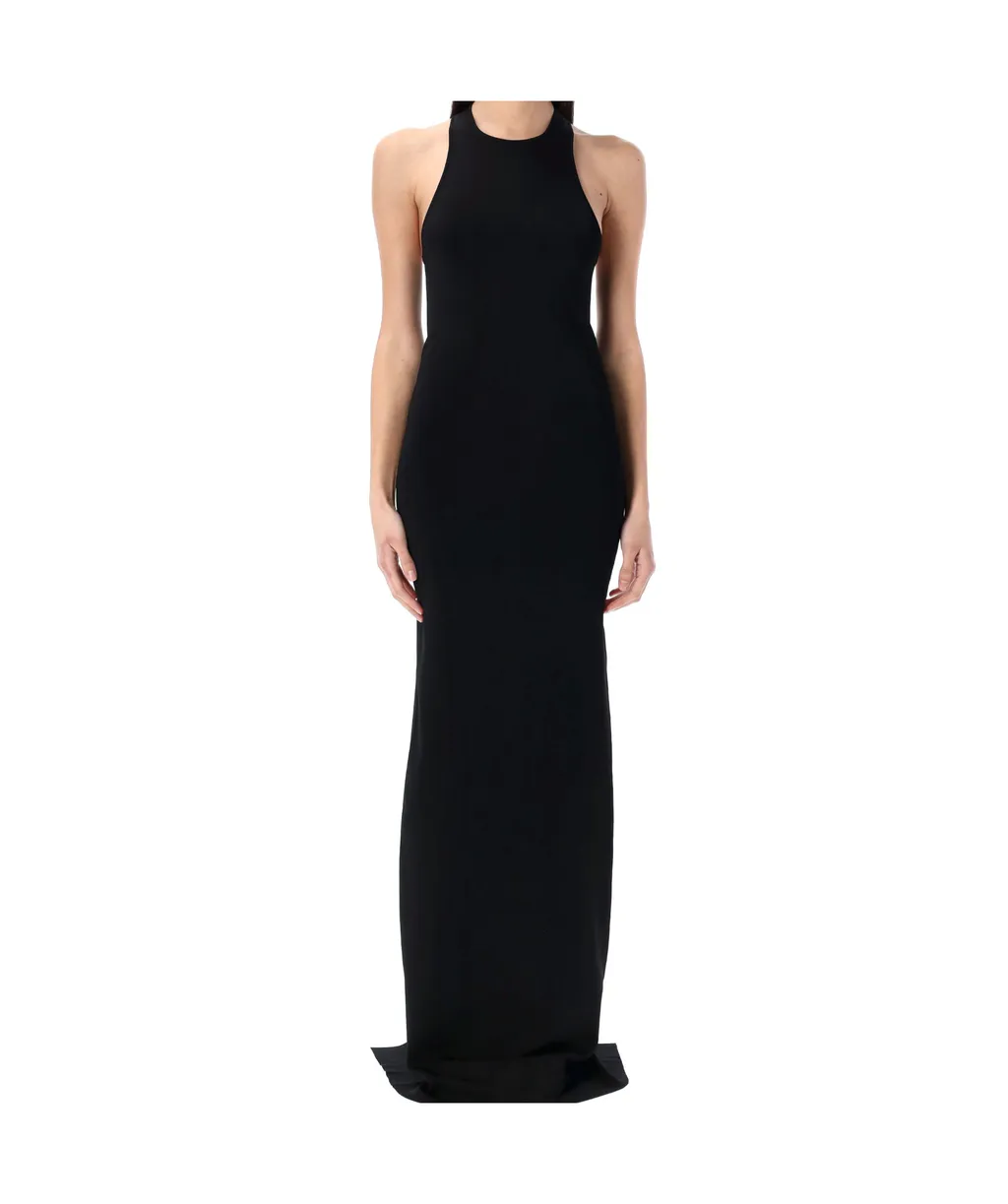 Saint Laurent Crewneck Sleeveless Long Dress