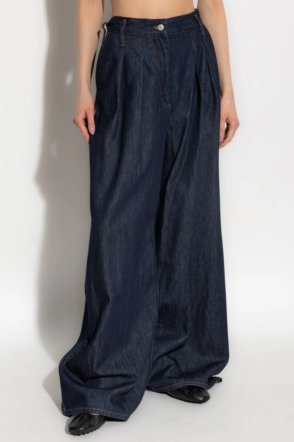 Dries Van Noten Wide Pleated Jeans