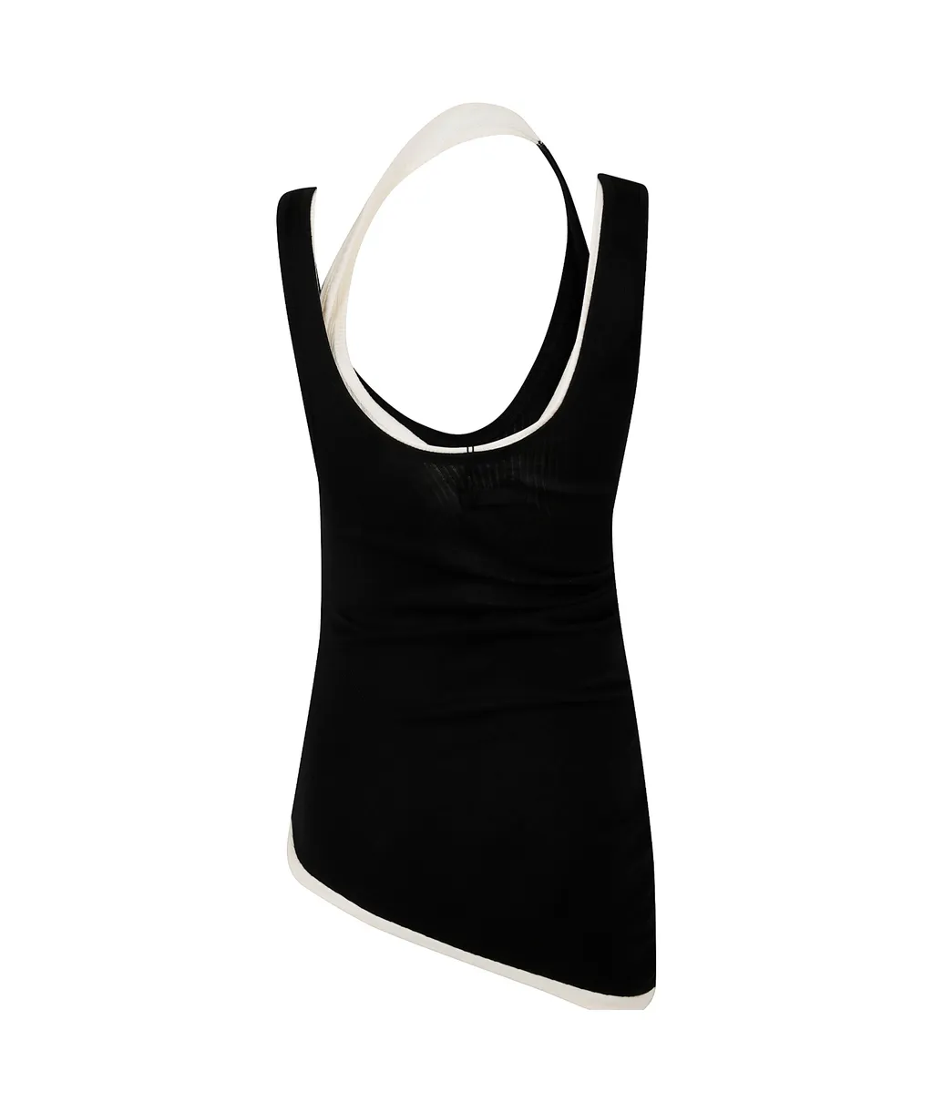 Black Tank Top The Draped Double