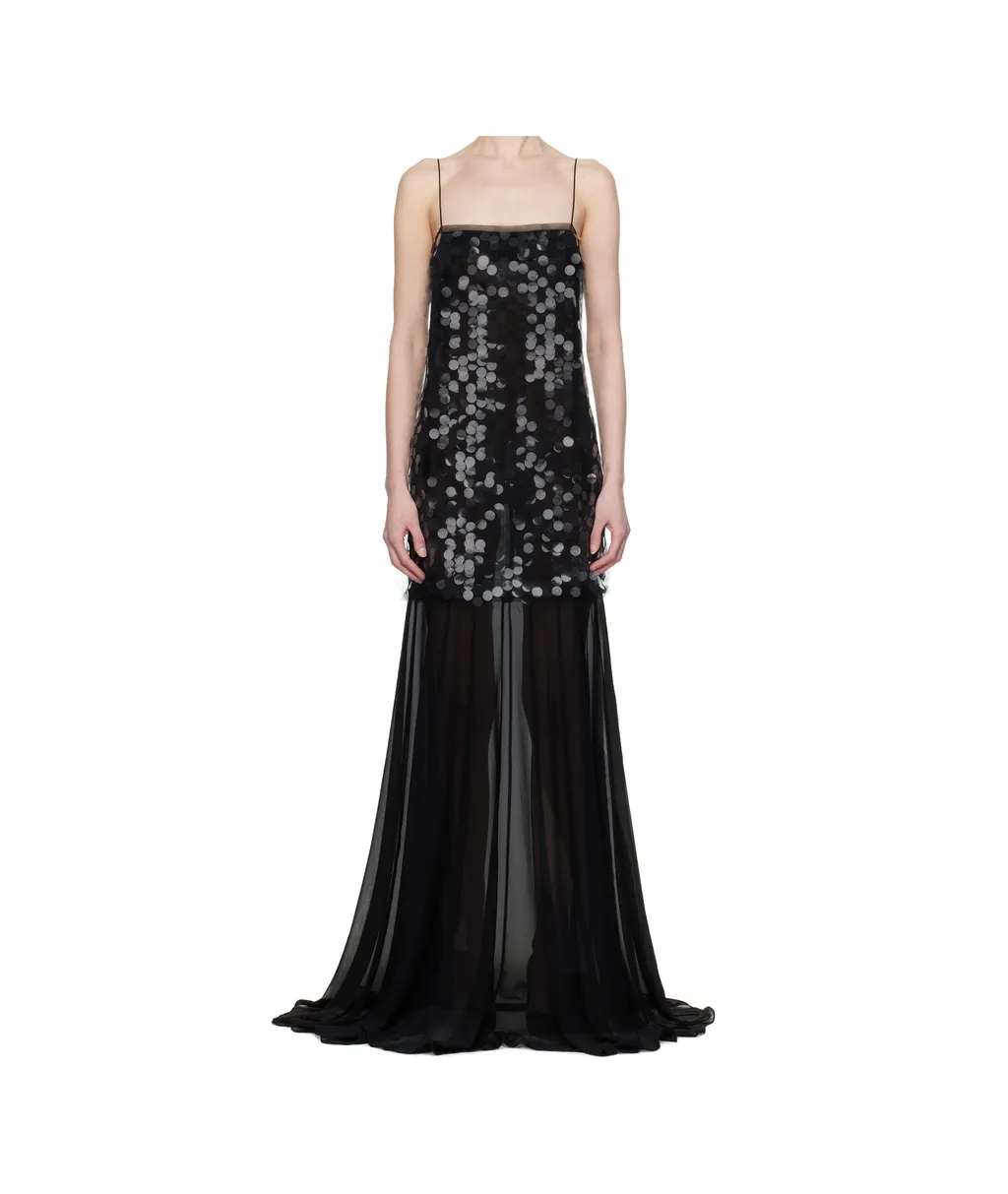 Black Salia Sequin Maxi Dress
