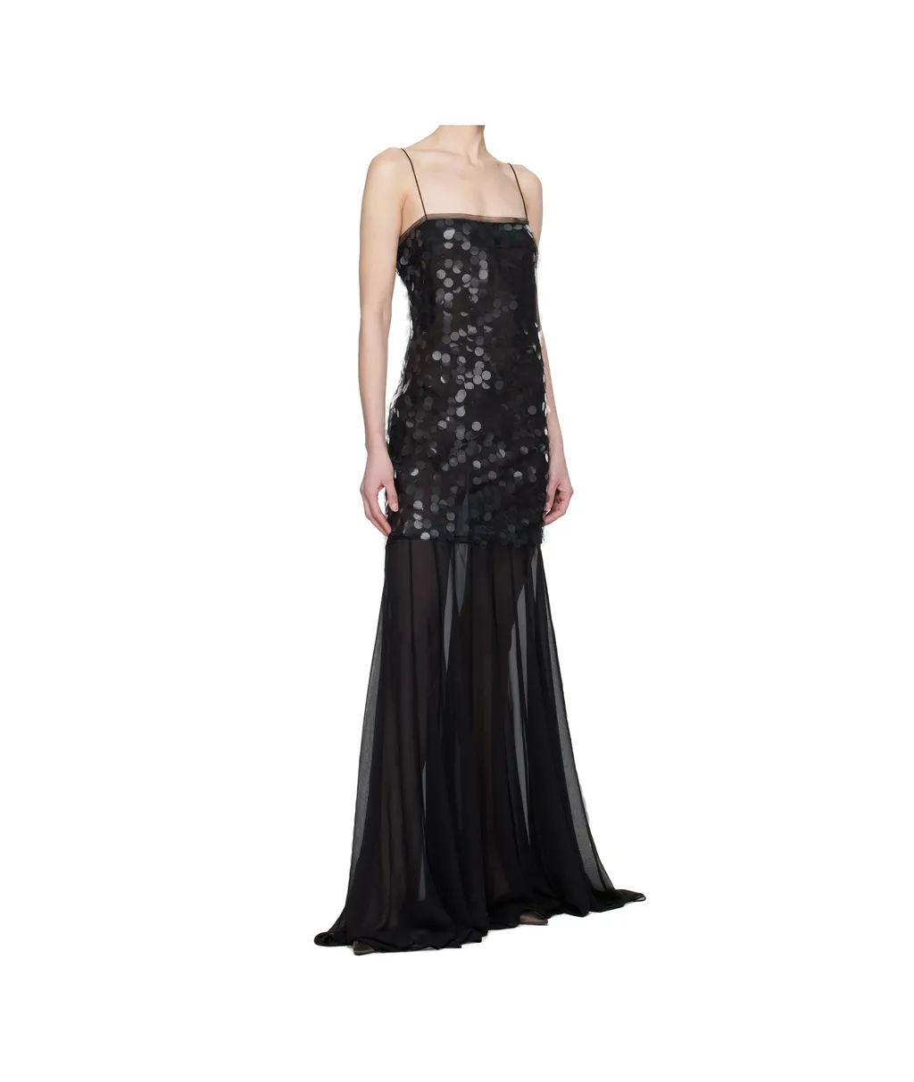 Black Salia Sequin Maxi Dress