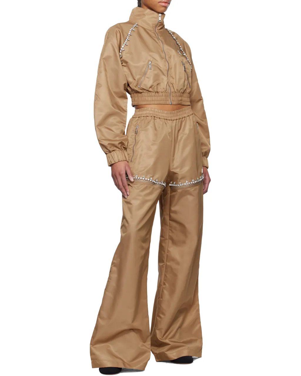 Crystal Slit Track Pants