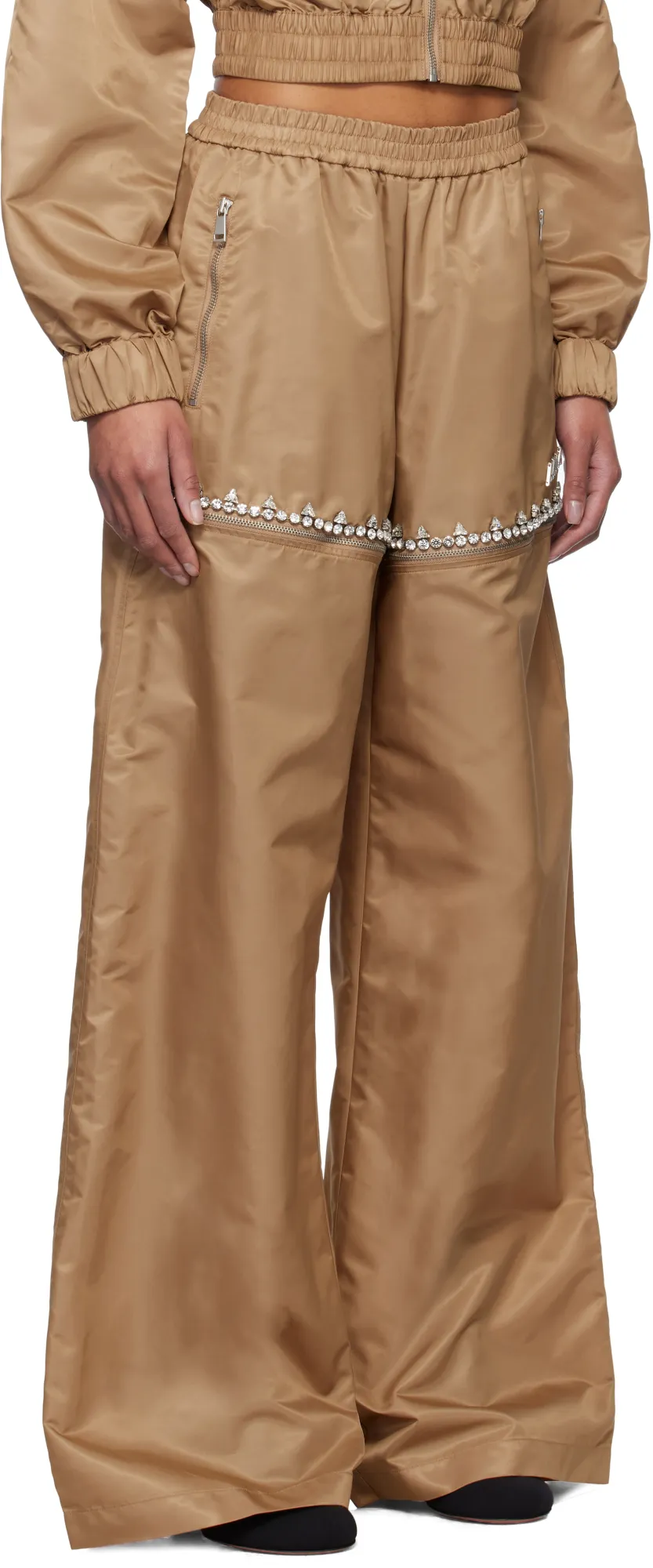 Crystal Slit Track Pants
