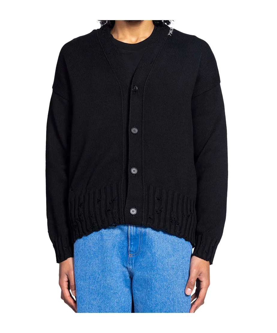 Marni V-Neck Distressed Cardigan