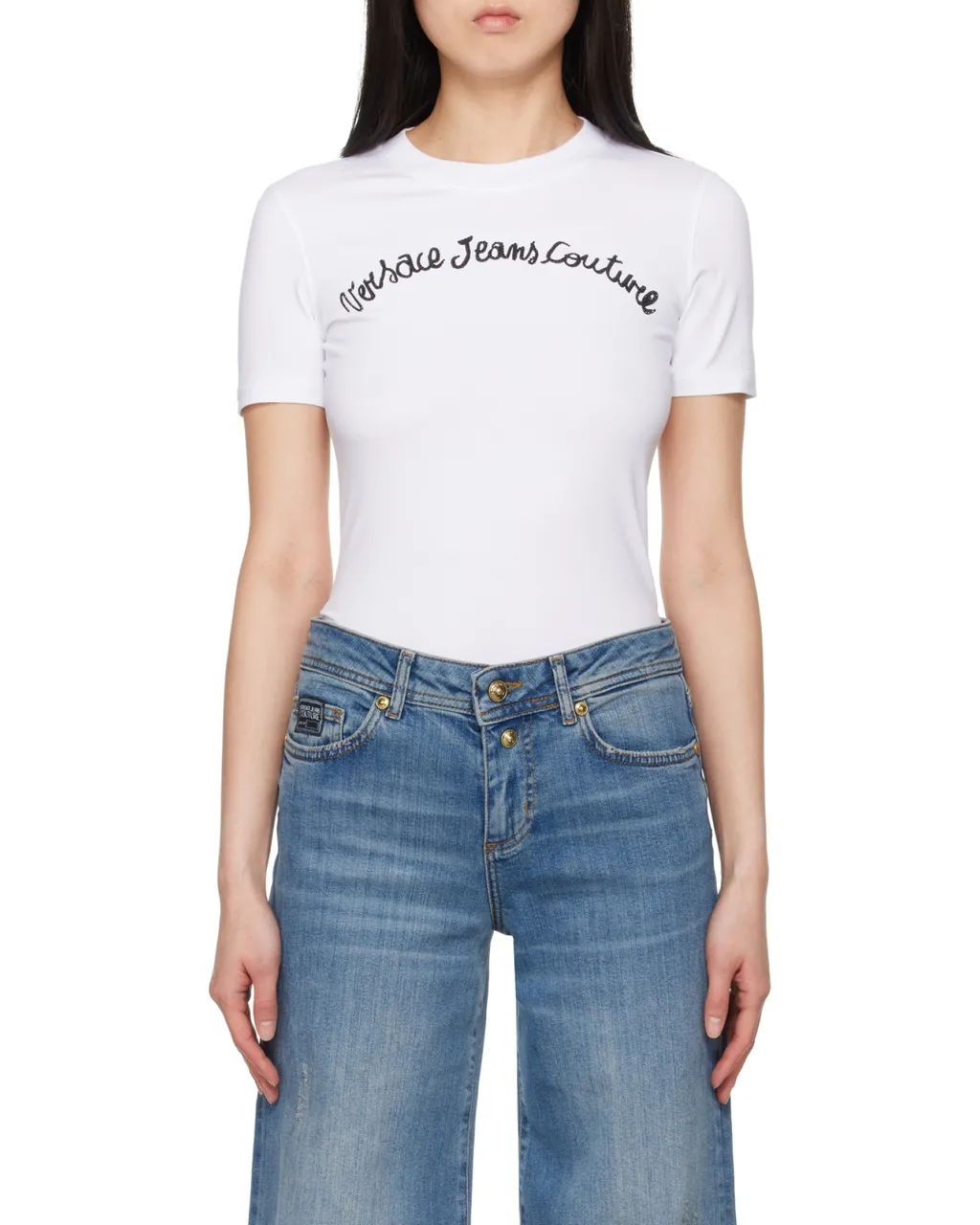 Versace Jeans Couture Logo Embroidered Top