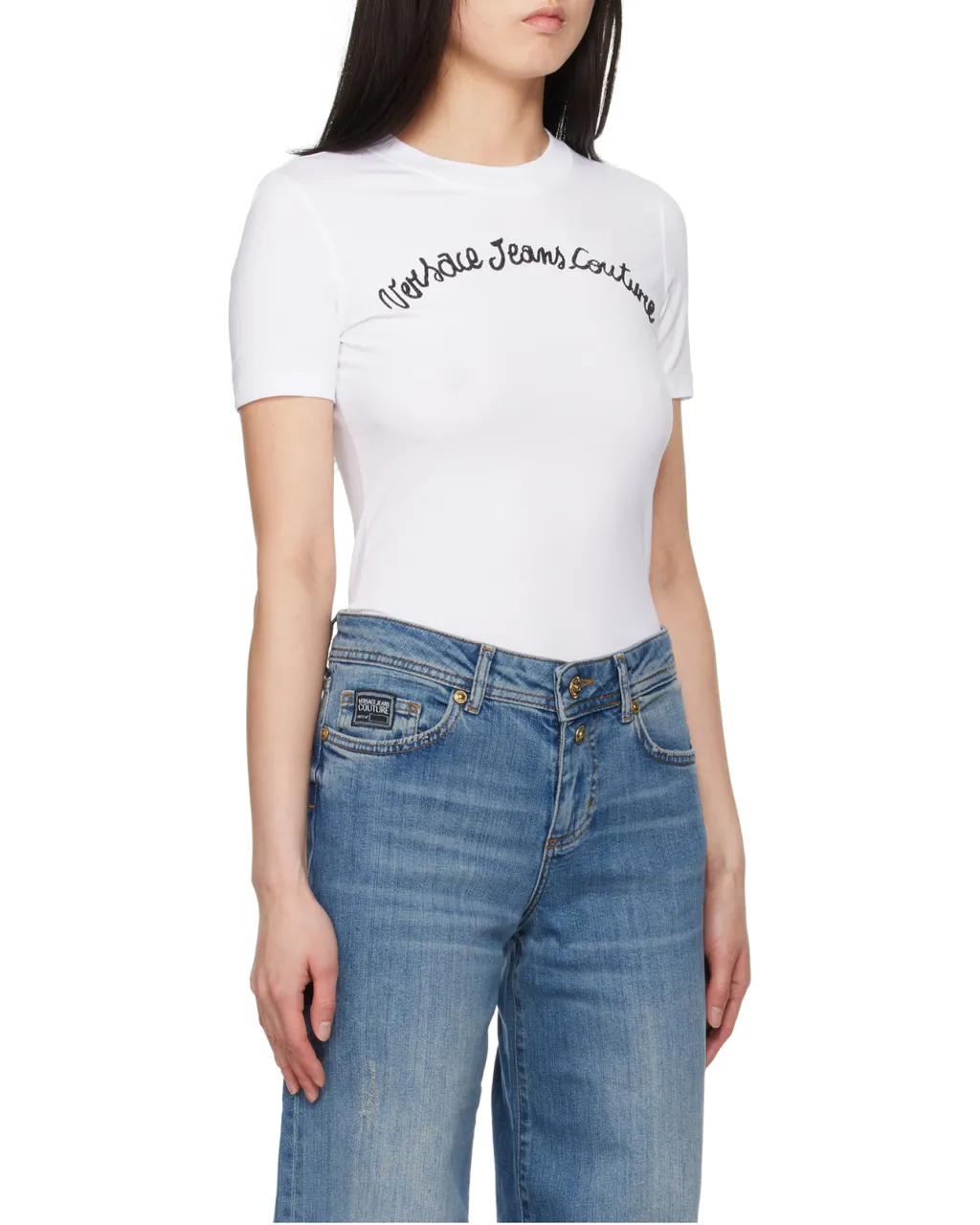 Versace Jeans Couture Logo Embroidered Top