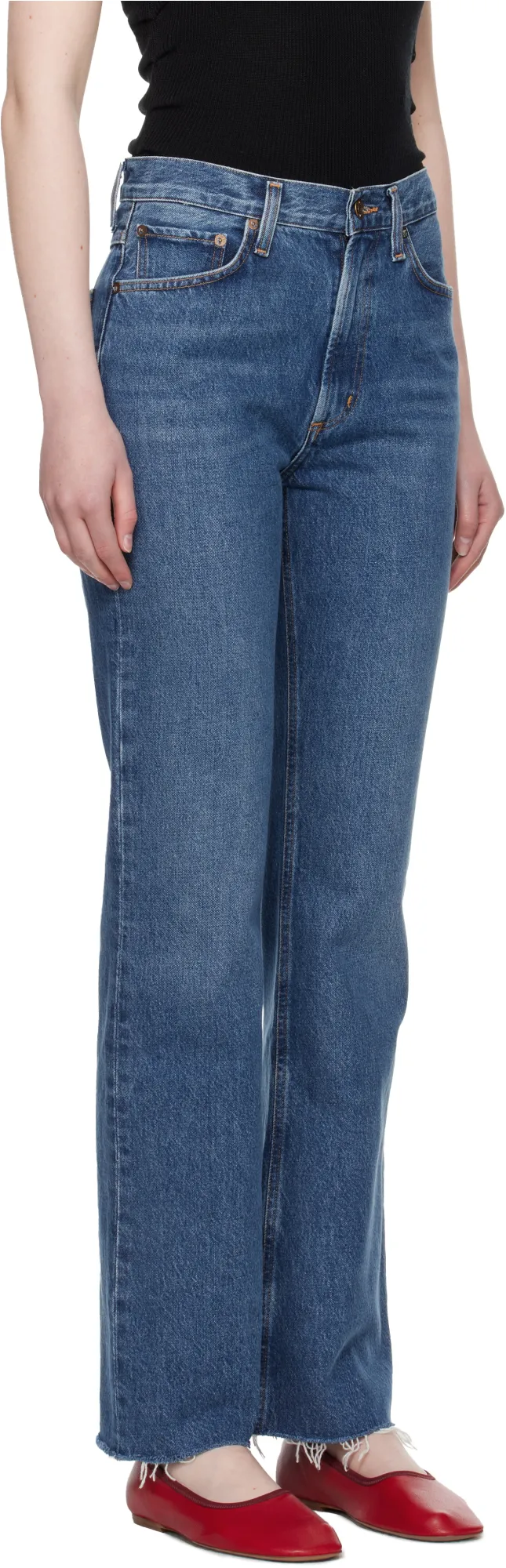 Agolde Leena Frayed Hem Jeans