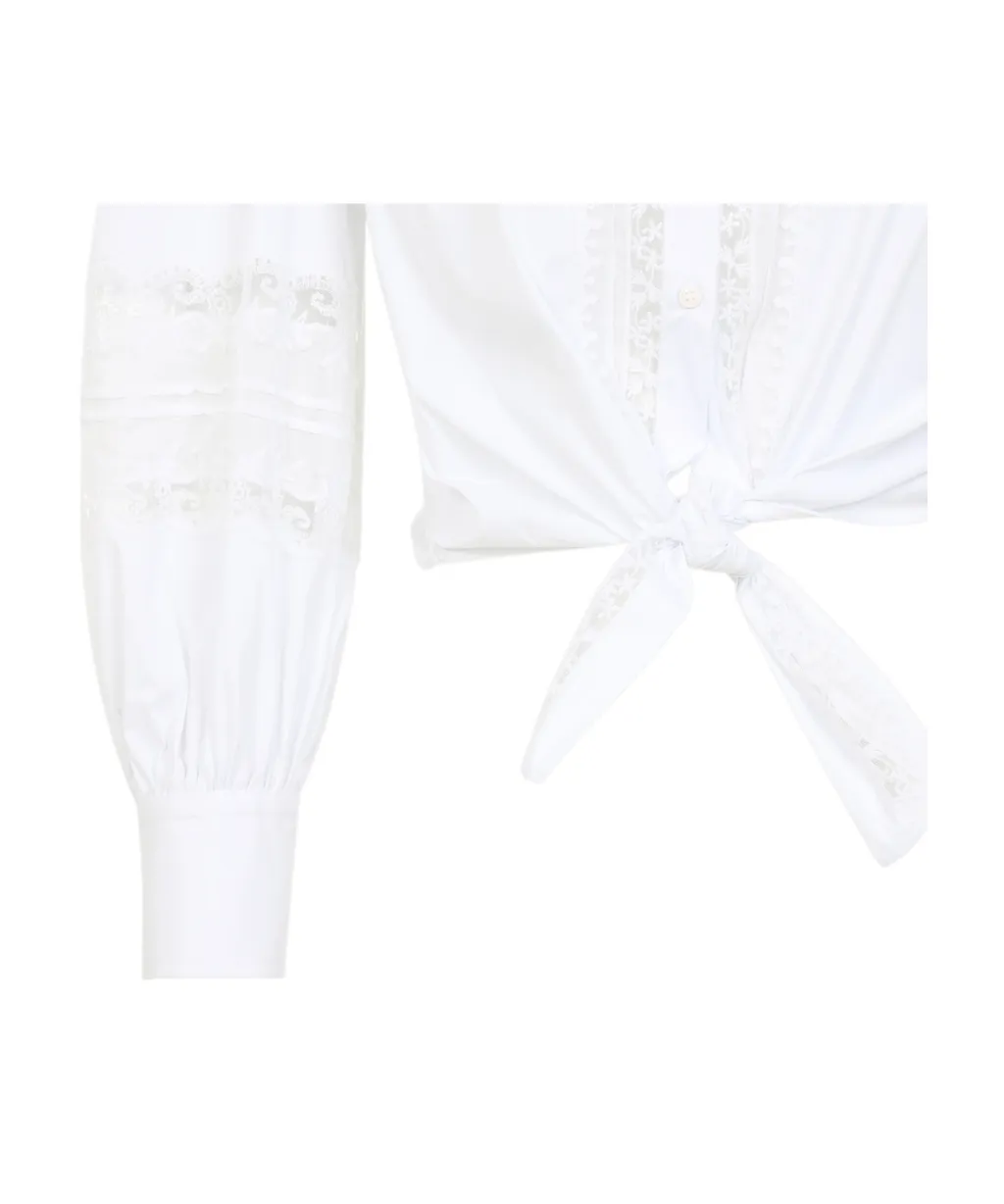 Ermanno Scervino Lace-Applique Long-Sleeved Blouse