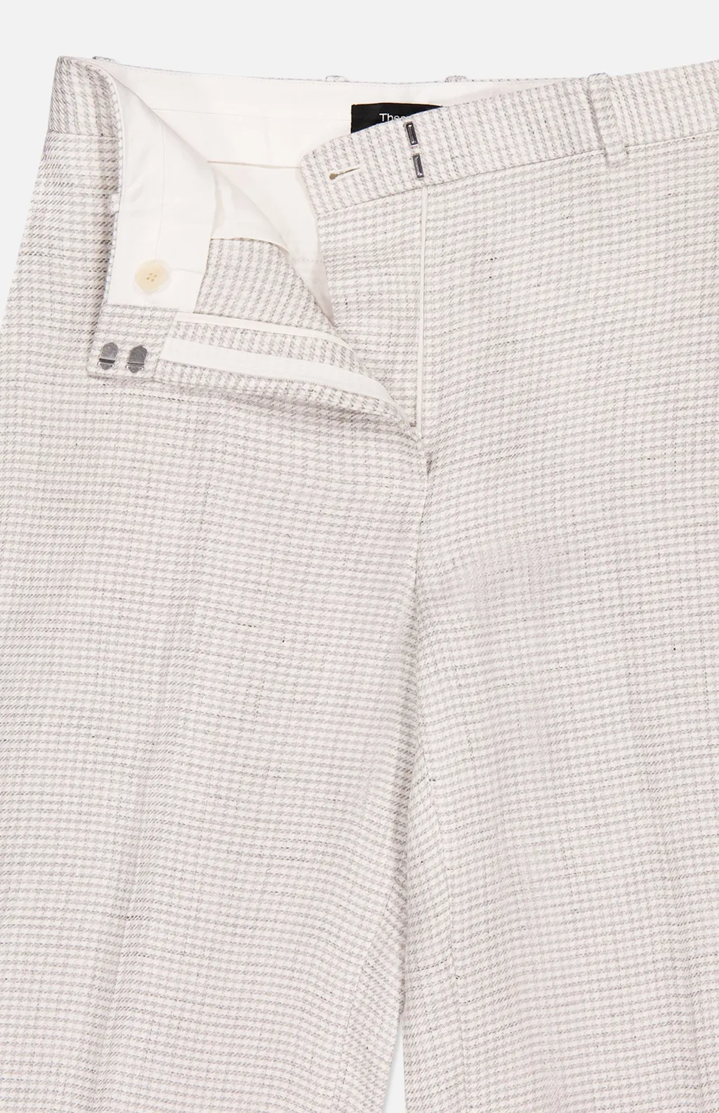Theory Pressed Crease Houndstooth-Pattern Trousers