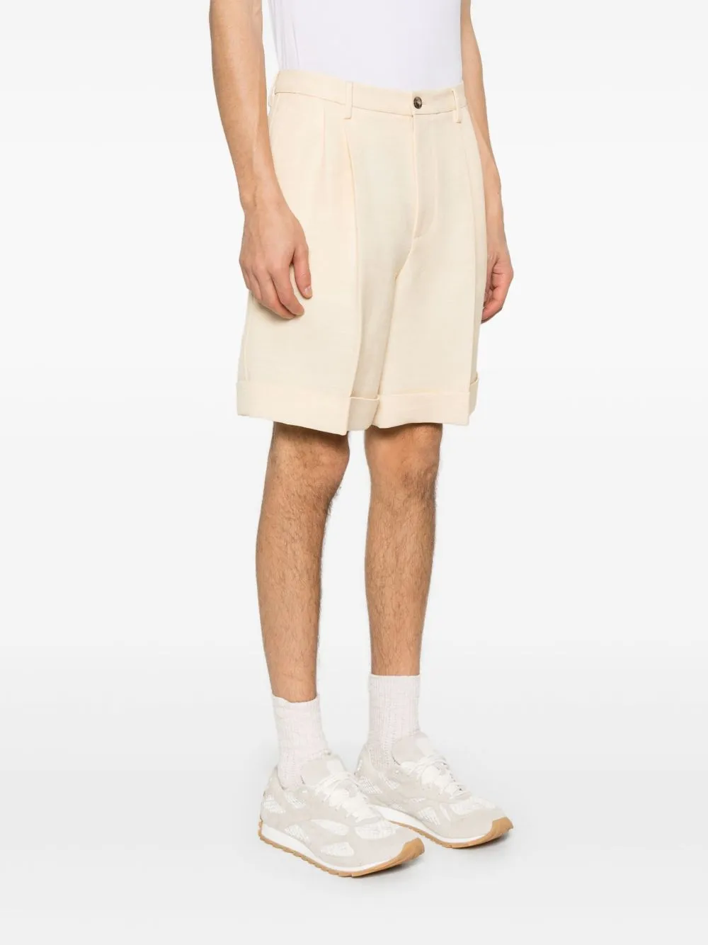 Valentino Pleat Detailed Textured Shorts