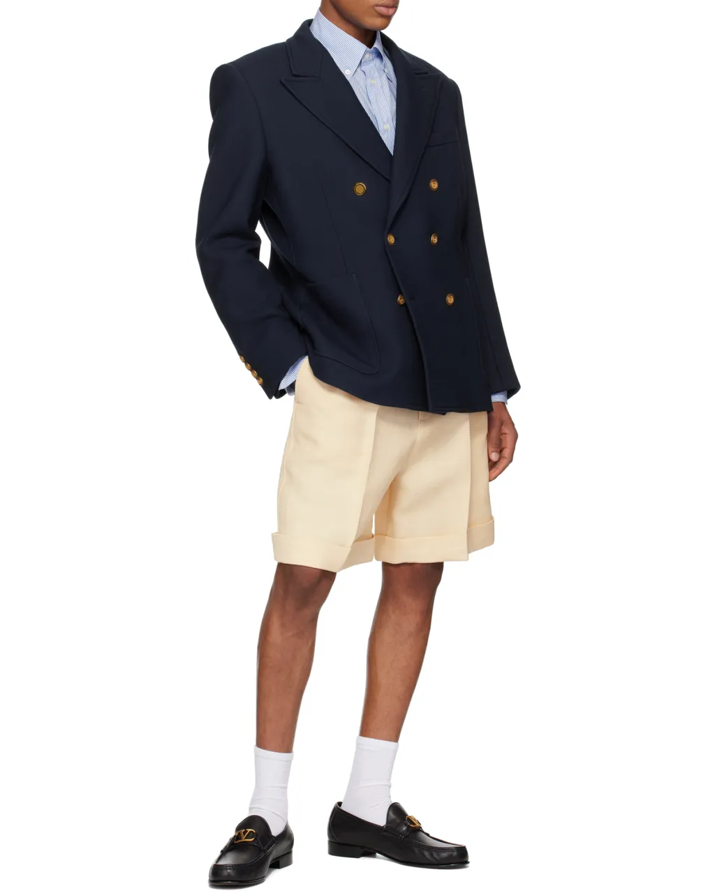 Valentino Pleat Detailed Textured Shorts