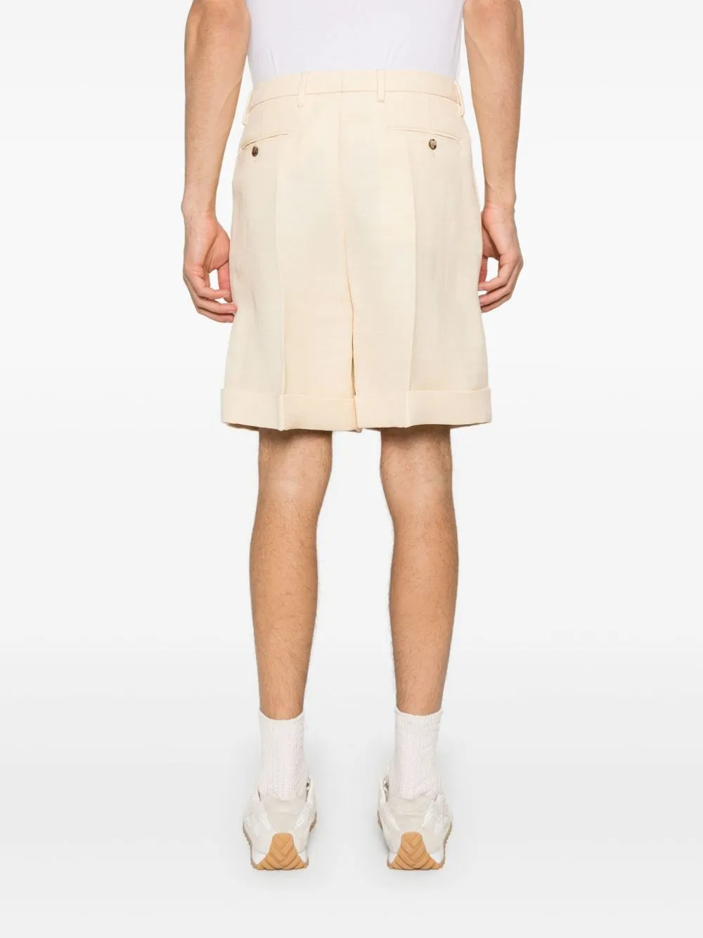 Valentino Pleat Detailed Textured Shorts