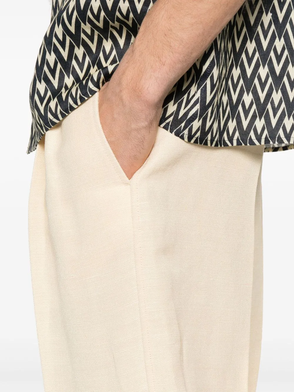 Valentino Pleat Detailed Textured Shorts