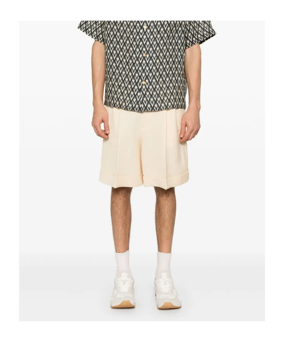 Valentino Pleat Detailed Textured Shorts