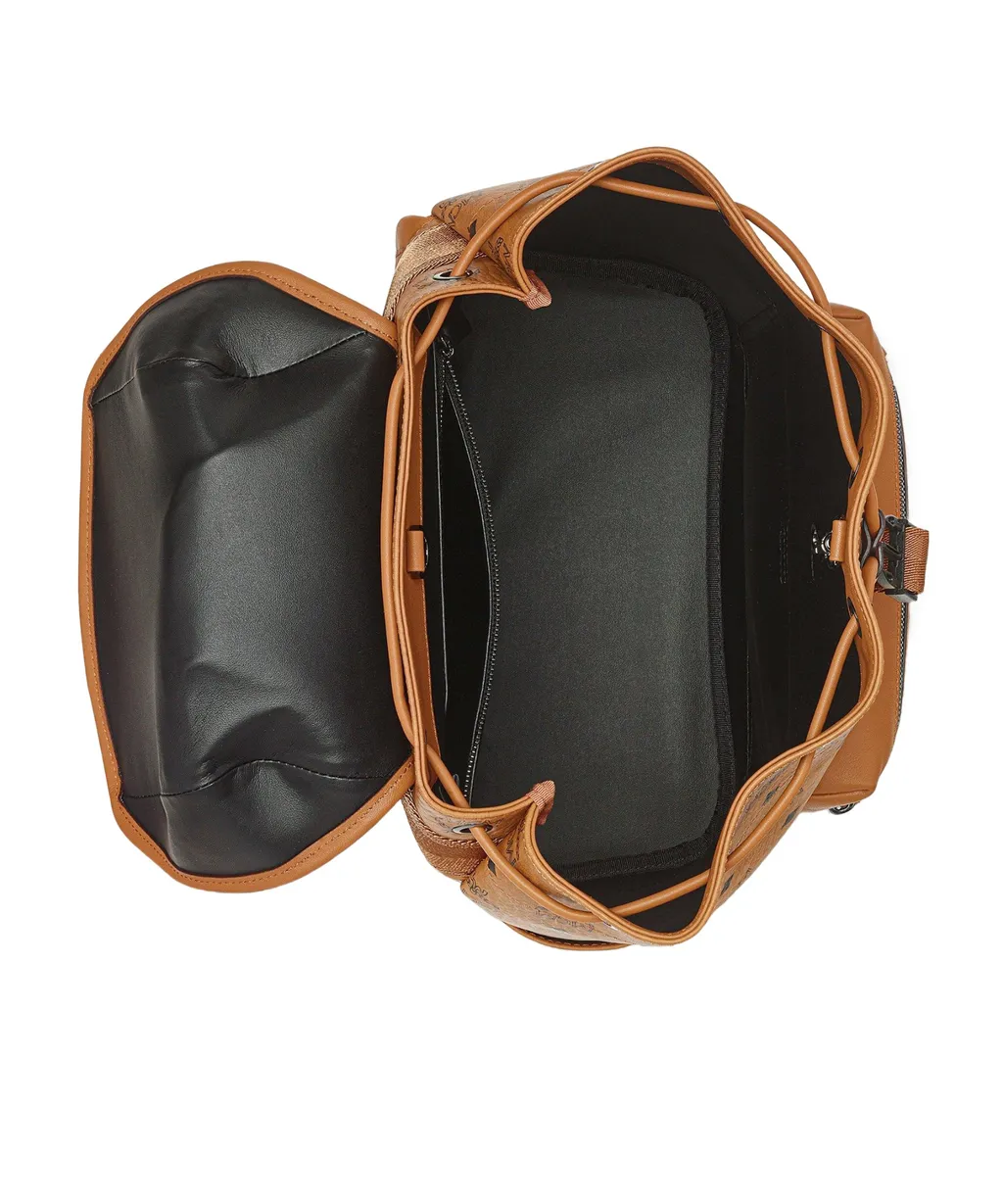Mcm Monogram Printed Buckled Backpack