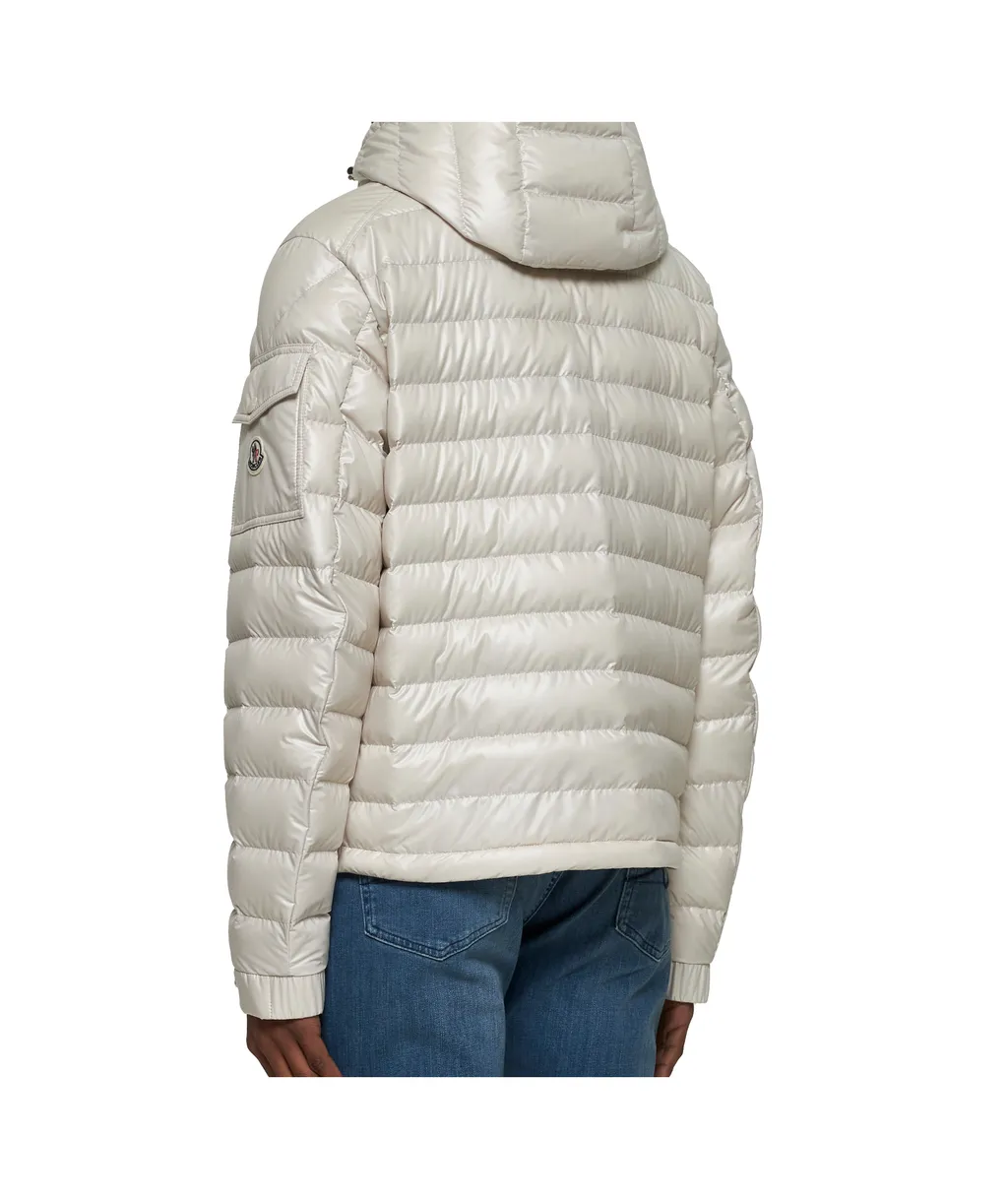 Moncler Lauros Logo Patch Zip-Up Hooded Jacket