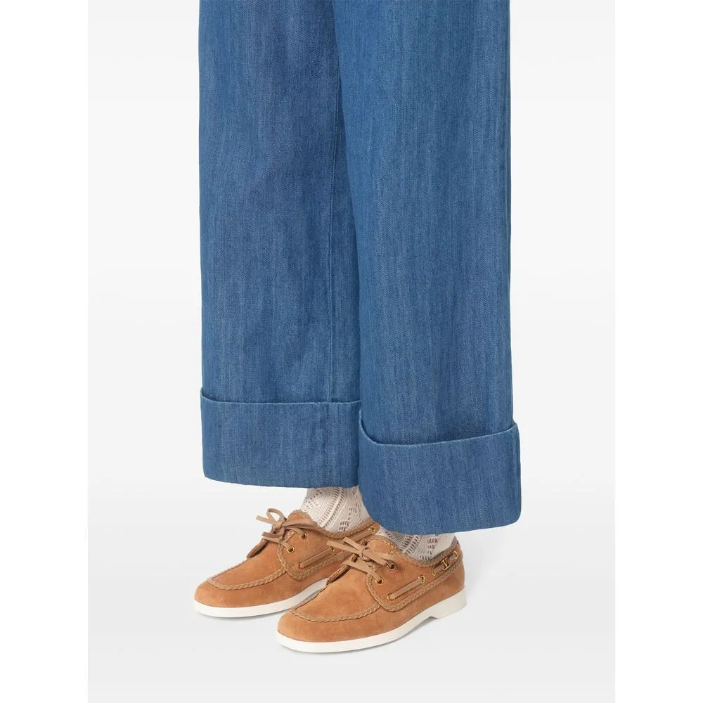 Valentino Braided-Edge Lace-Up Boat Shoes