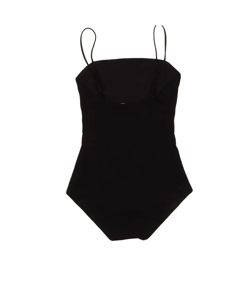 Jil Sander Logo-Embroidered Square Neck Swimsuit