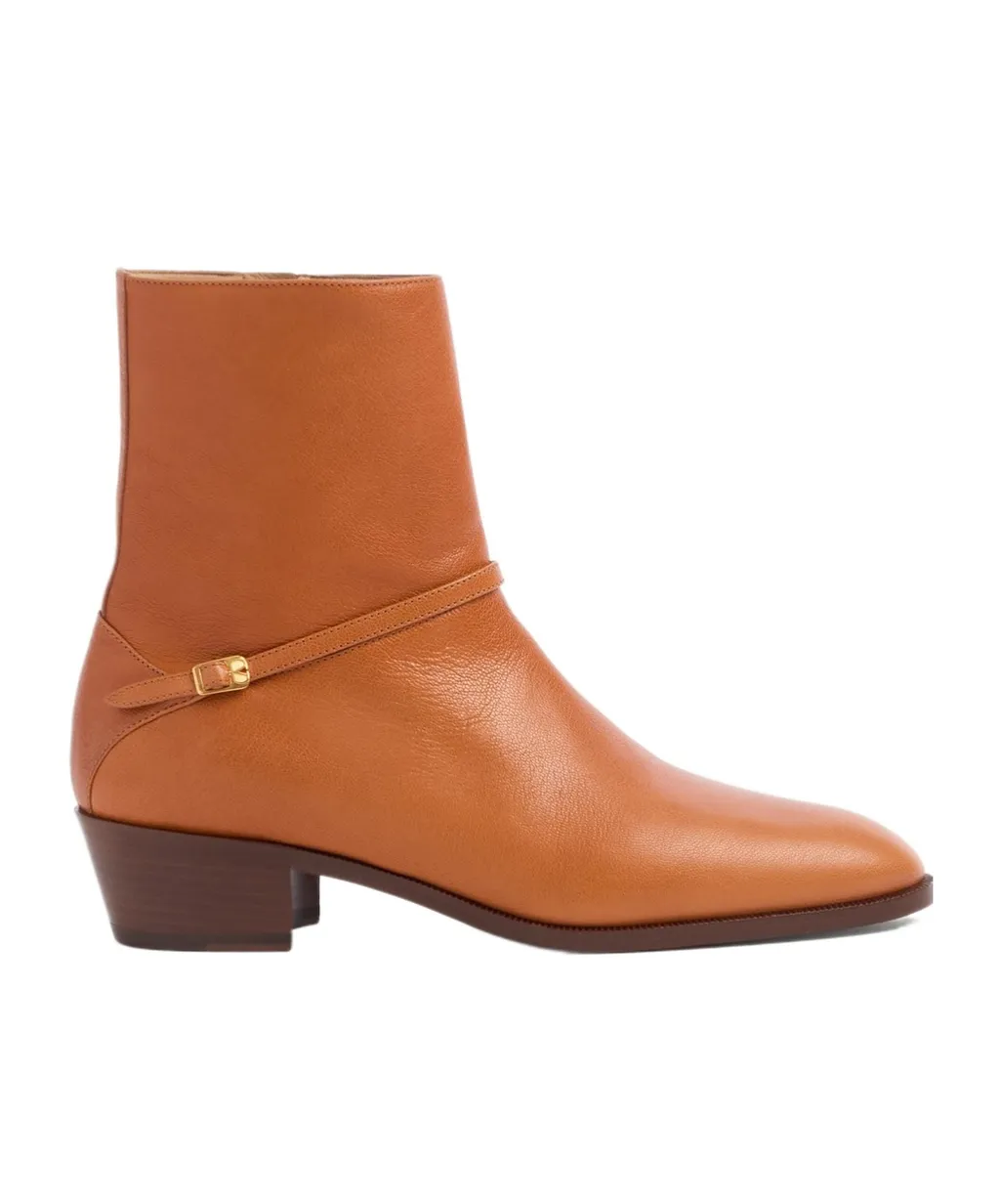 Valentino Pat Almond Toe Ankle Boots
