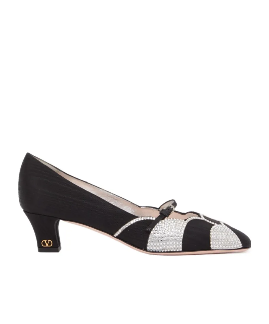 Valentino Bowow Embellished Almond Toe Pumps