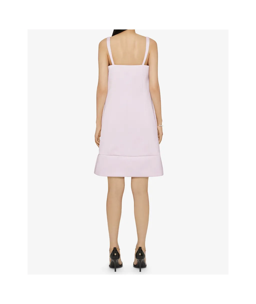 Dress In Satin With Twisted Straps And 4G Detail