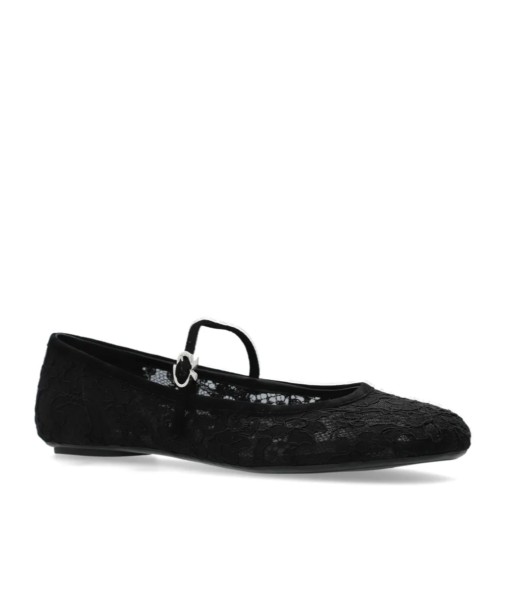 Gianvito Rossi Lace Round Toe Ballerinas