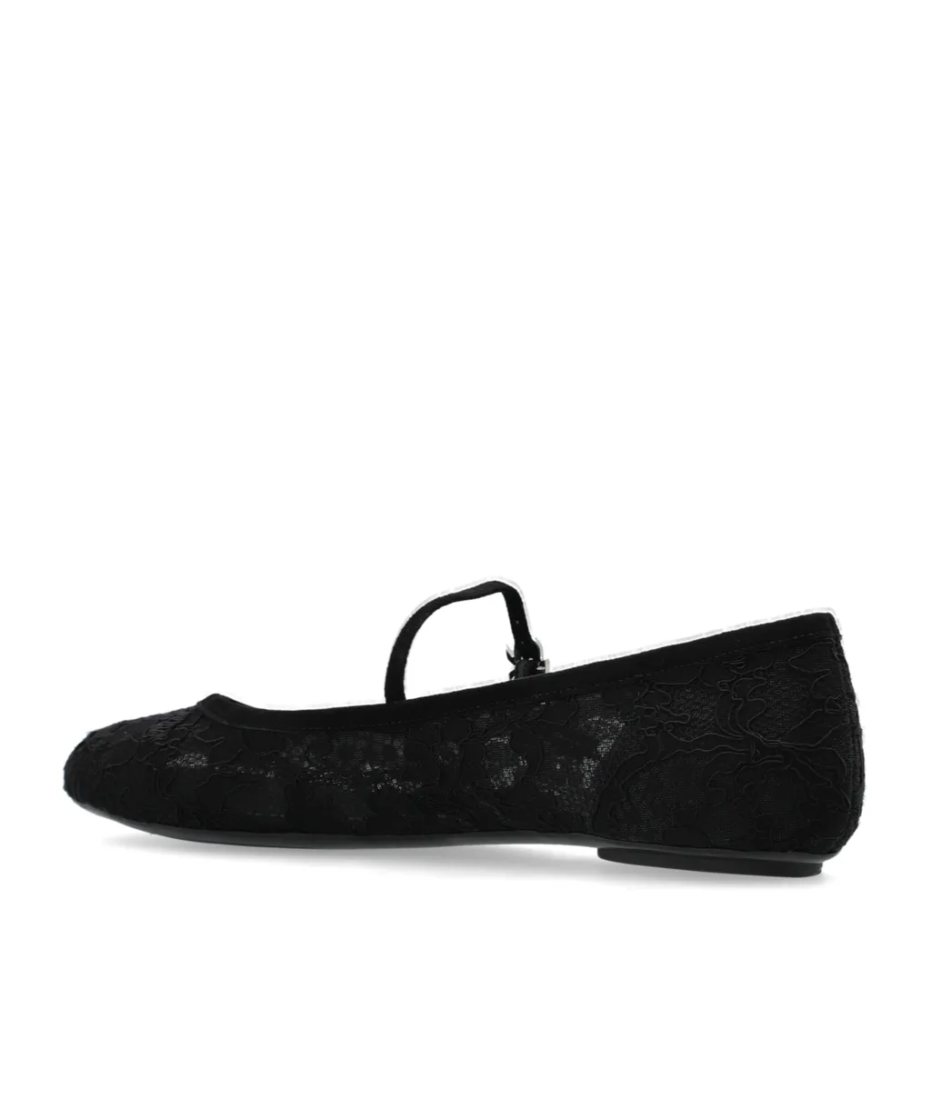 Gianvito Rossi Lace Round Toe Ballerinas