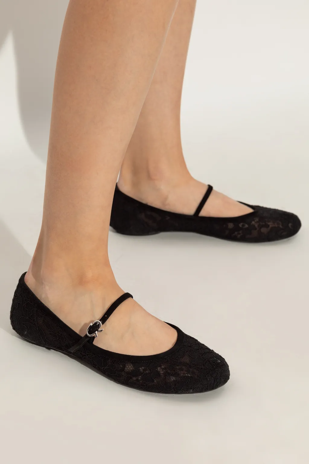 Gianvito Rossi Lace Round Toe Ballerinas