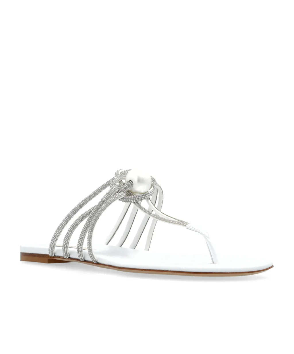 Casadei Strappy Pearl Embellished Sandals