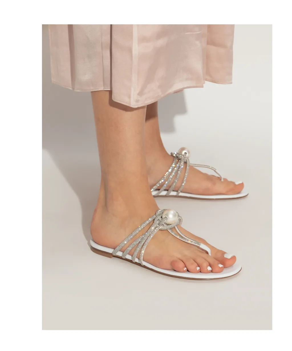 Casadei Strappy Pearl Embellished Sandals