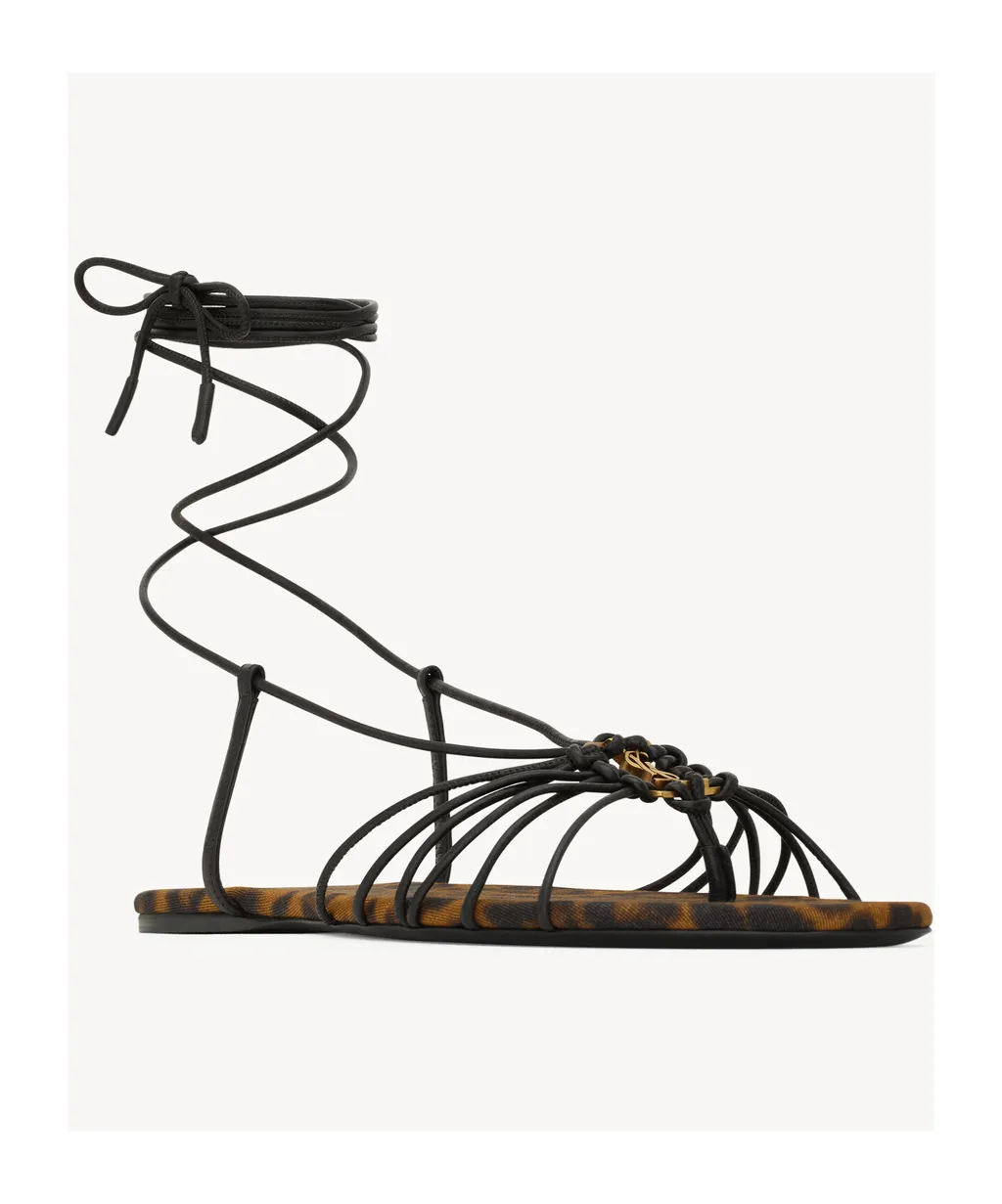 Saint Laurent Babylone Logo Plaque Sandals