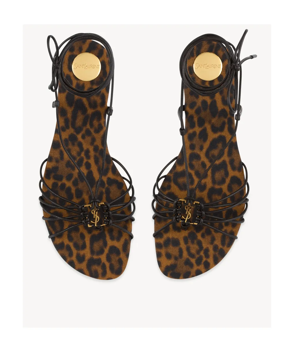 Saint Laurent Babylone Logo Plaque Sandals