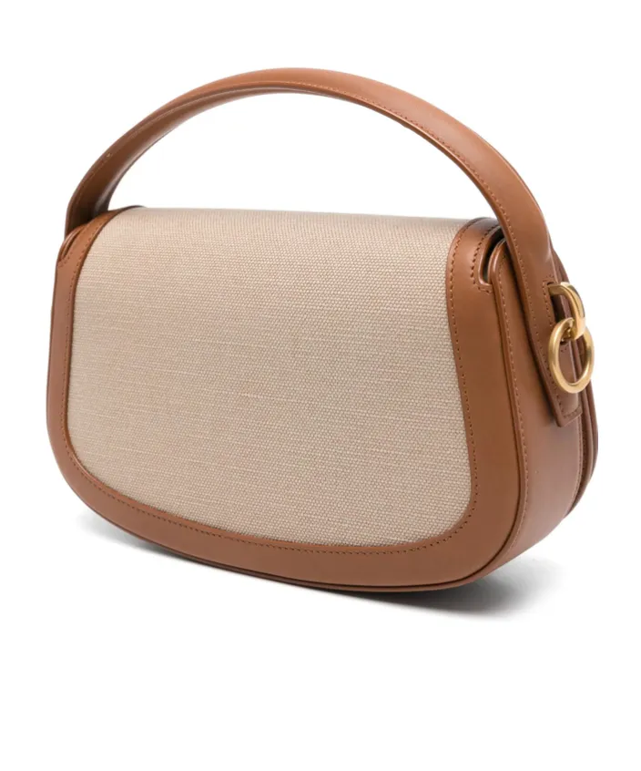 Saint Laurent Logo Plaque Foldover Top Tote Bag