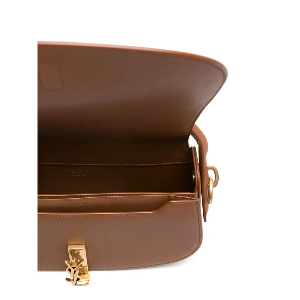 Saint Laurent Logo Plaque Foldover Top Tote Bag